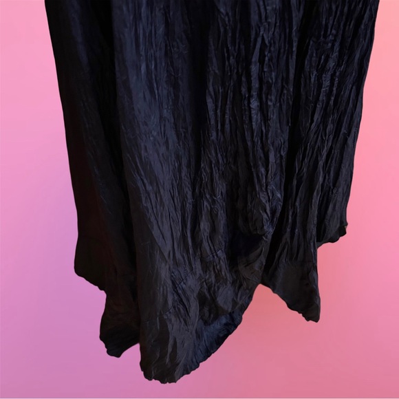 Ray London Elegant Fairy Dark Blue Navy Crinkled Maxi Skirt w/ Petal Hem - Picture 7 of 16